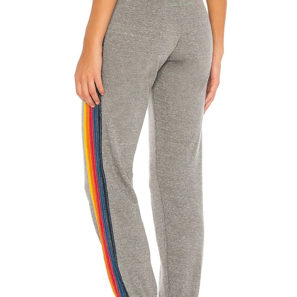 Aviator Nation Gray Sweatpants with Rainbow Accents - Picture 2 of 6